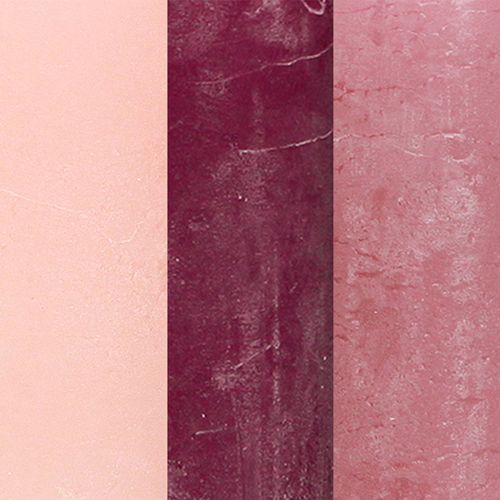 Article Bougies piliers uni 3 couleurs Berry 70×80mm 12 pcs