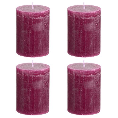 Article Bougies piliers bougies Berry de couleur unie violet 60×80mm 4 pcs