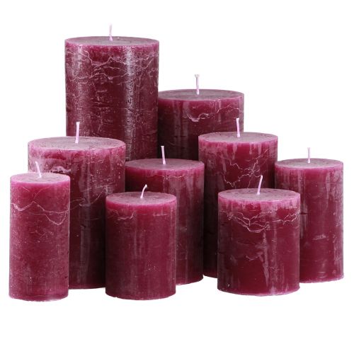 Article Bougies piliers colorées Berry Différentes tailles
