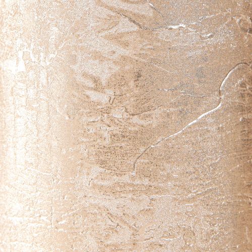Article Bougies piliers couleur unie or clair 85×200mm 2 pcs