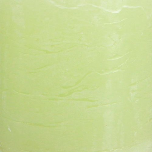 Article Bougies piliers bougies unies vert citron 70×80mm 4 pcs