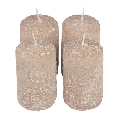 Bougies piliers Bougies de Noël beige 60×100mm 4 pcs