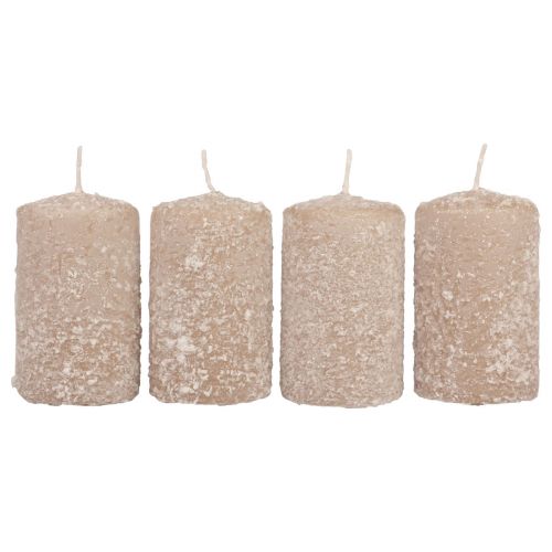 Article Bougies piliers Bougies de Noël beige 60×100mm 4pcs