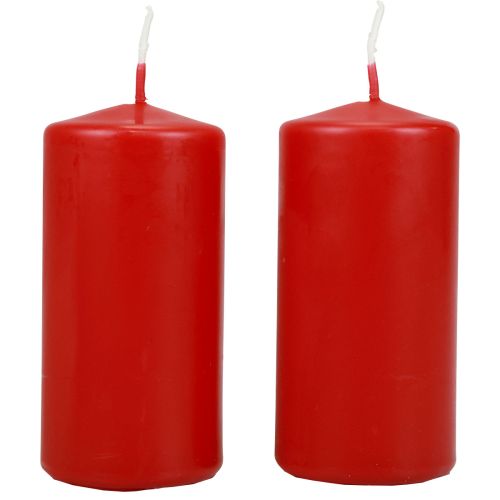 Floristik24 Bougies piliers H100 Ø50cm bougies rouges 12pcs