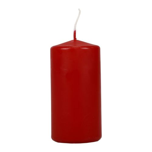 Floristik24 Bougies piliers rouges Bougies de l&#39;Avent vieux rouge 100/50mm 24pcs