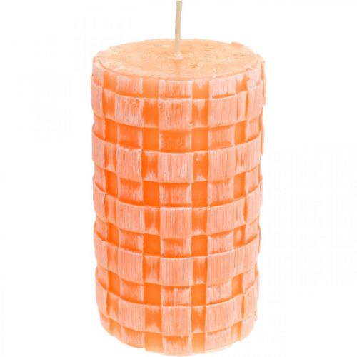Bougies rustiques, modèle de panier de bougies pilier, bougies de cire orange 110/65 2pcs