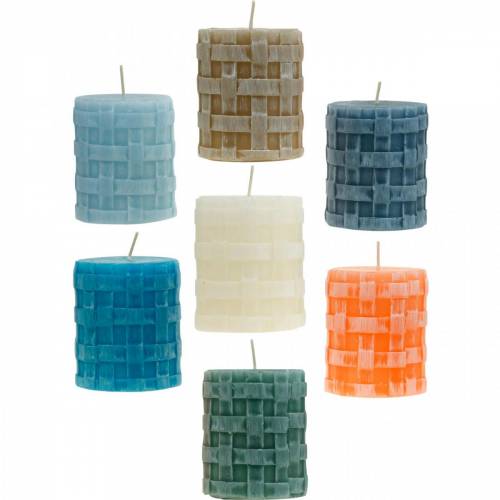 Bougies pilier Rustique 80/65 bougie différentes couleurs 2pcs