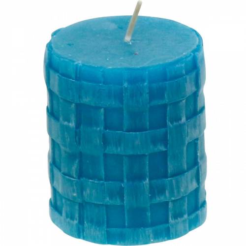 Floristik24 Bougies pilier Rustique 80/65 bougie décoration bougie turquoise 2pcs