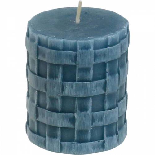 Article Bougies pilier bleu rustique 80/65 bougies rustique 2pcs