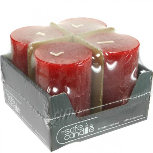 Article Bougies piliers Bougies de l'Avent de couleur rustique rouge 70/110mm 4pcs