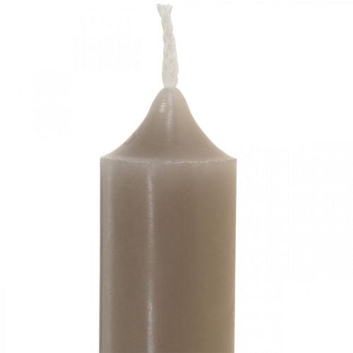 Floristik24 Bougies piliers bougies courtes grises Ø2.2cm H11cm 6pcs