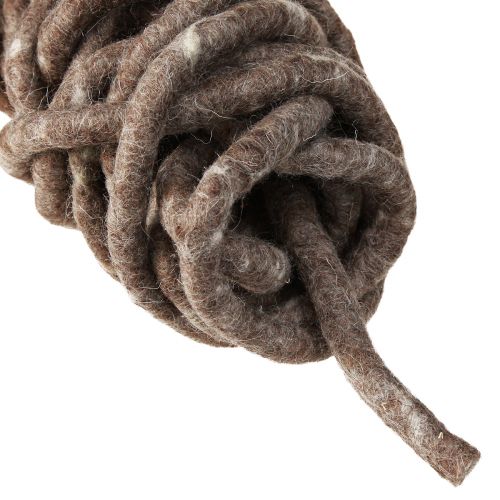 Article Stylo cordon cordon feutre laine de mouton roulé marron 10mm 15m