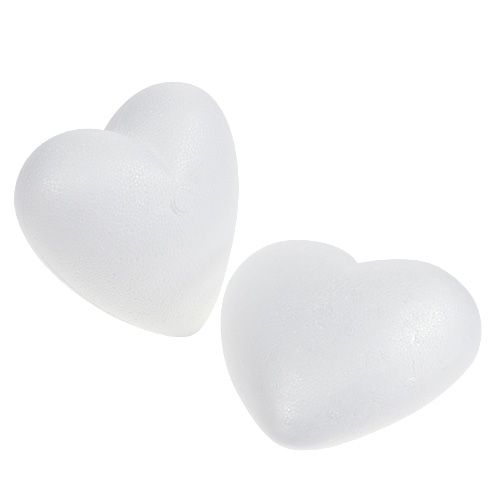 Article Coeur en polystyrène courbé moyen 11cm 2pcs