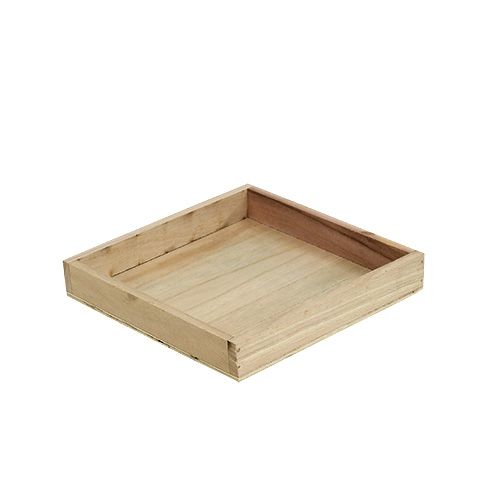 Floristik24 Plateau en bois petit naturel 19cm x 19cm H3cm