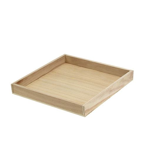 Floristik24 Plateau moyen bois naturel 24,5cm x 24,5cm H3cm