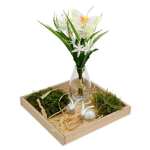 Floristik24 Plateau moyen bois naturel 24,5cm x 24,5cm H3cm
