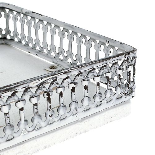 Floristik24 Tablette rectangulaire blanche 36 x 13 cm H. 4 cm 1 p.