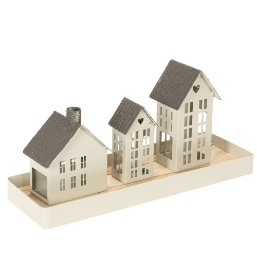 Ensemble de trois phares en métal sur plateau, 35 cm, 1 ensemble acheter | Floristik24.be