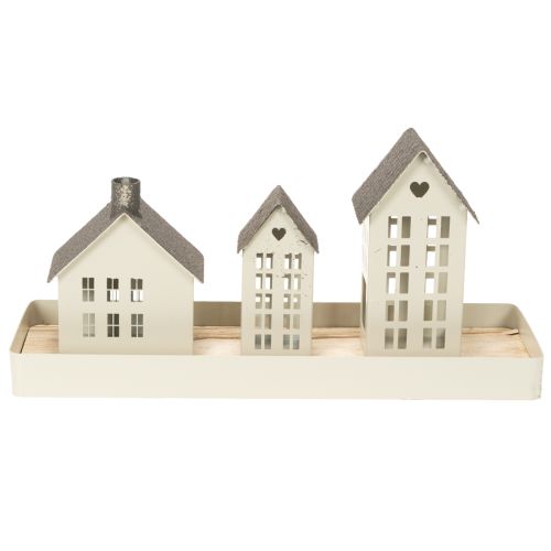 Ensemble de trois phares en métal sur plateau, 35 cm, 1 ensemble | Floristik24.be