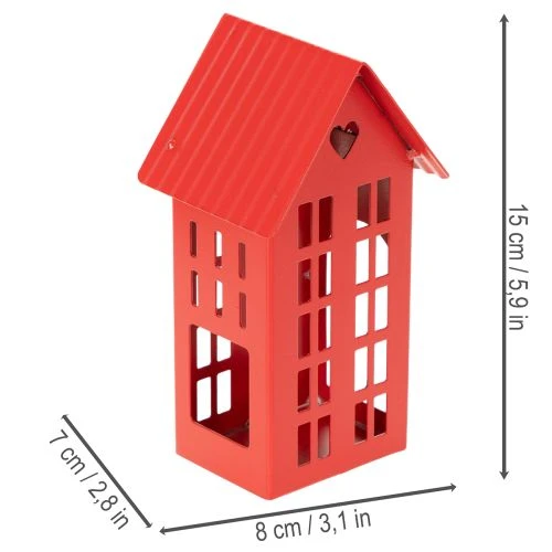 Porte-bougies chauffe-plat en métal rouge avec plateau 35 cm, lot de 1 | Floristik24.be