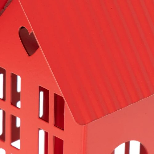 Porte-bougies chauffe-plat en métal rouge avec plateau 35 cm, lot de 1 | Floristik24.be