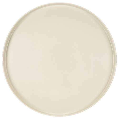 Plateau décoratif rond couleur crème, 30 cm, sur un support pour la décoration de table | Floristik24.be