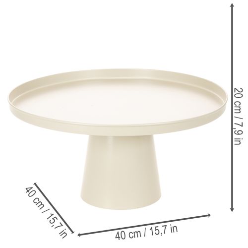 Assiette ronde décorative beige avec une base de 40 cm de haut | Floristik24.be