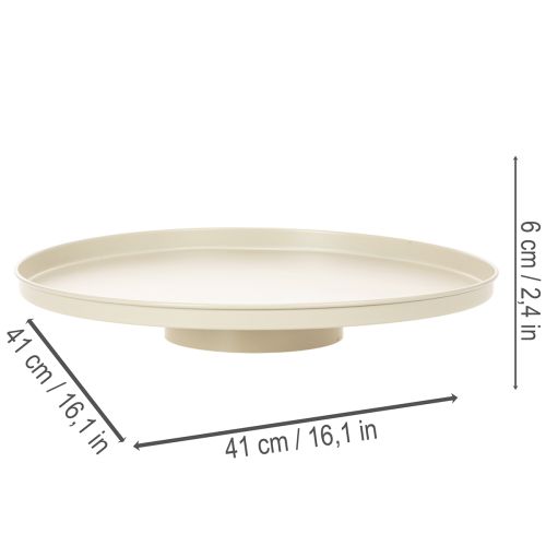 Assiette décorative en métal à motif floral, ronde, 41 cm, présentoir de table | Floristik24.be