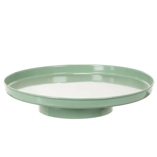 Assiette décorative ronde verte sur support pour la décoration de table, 30 cm