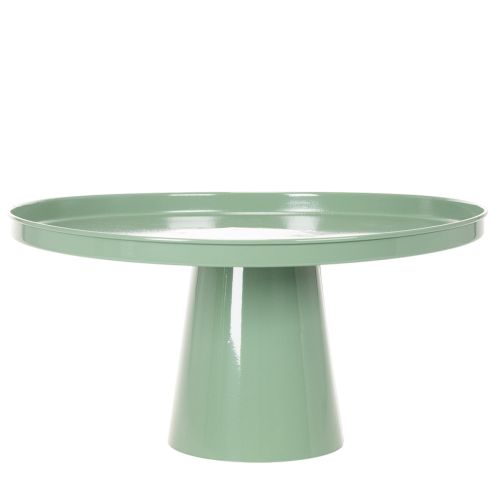 Table décorative ronde en métal vert, 40 cm de diamètre, à rebord haut. | Floristik24.be