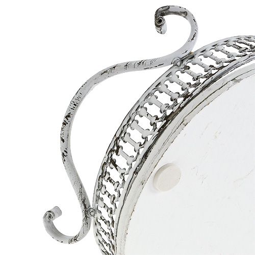 Article Plateau avec anses ovale 23cm x 17,5cm H7,5cm blanc