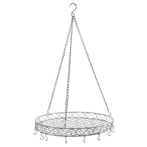 Floristik24 Plateau déco avec crochets gris Ø44,5cm