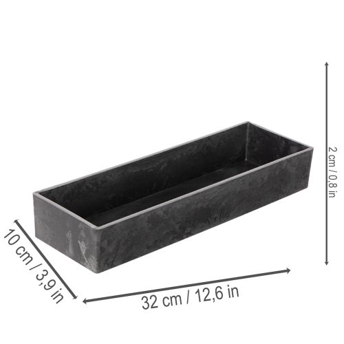 Plateau rectangulaire avec poignées, plateau décoratif pour table, 32 cm | Floristik24.be