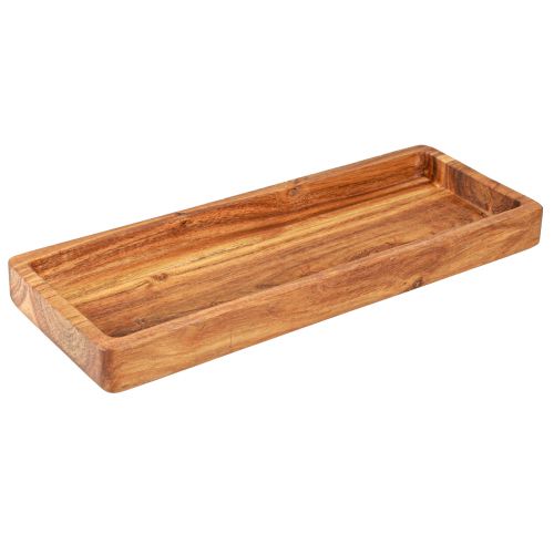 Floristik24 Plateau rectangulaire en bois d&#39;acacia huilé 40x15x4cm