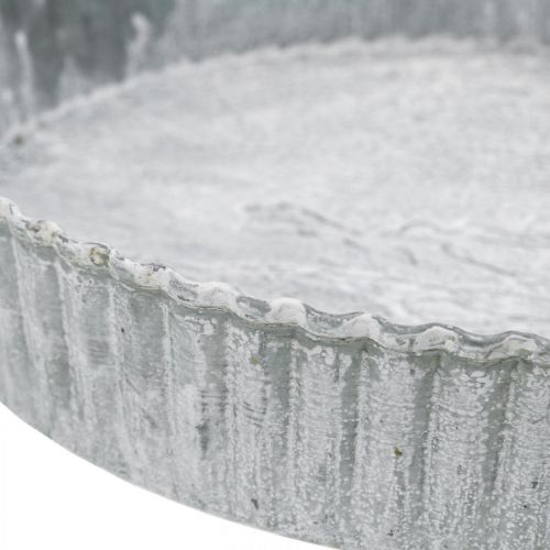 Floristik24 Assiette décorative moule à gâteau, décoration en métal, plateau à bougies rond, blanchi à la chaux Ø21.5cm H4.5cm