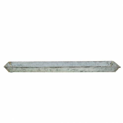 Floristik24 Plateau de Noël zinc lavé blanc 60×15cm