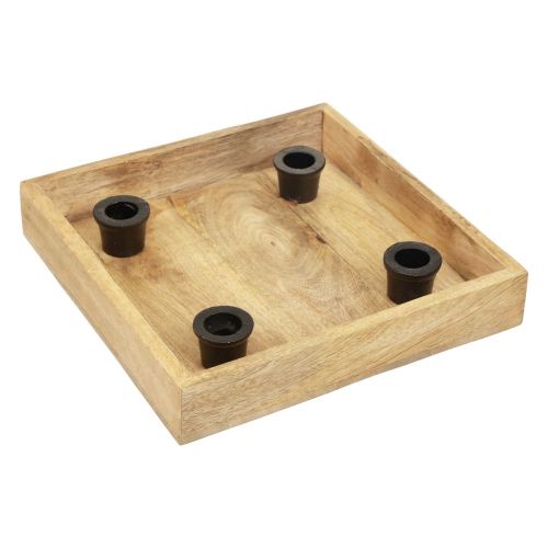 Floristik24 Plateau à bougies plateau en bois bougeoir bâton naturel 24,5cm