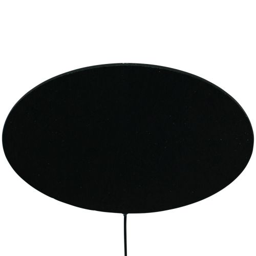 Article Piquets pour pots de fleurs Ovale Noir Bois 10×6cm 12pcs