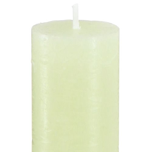 Floristik24 Bougies de table bougies vert citron couleur unie 34x240mm 4 pcs