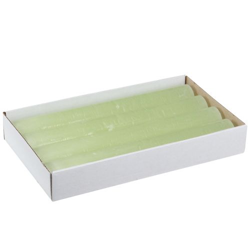 Floristik24 Bougies de table bougies vert citron couleur unie 34x240mm 4 pcs