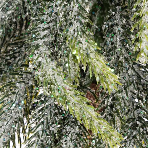 Sapin artificiel, finition givrée, avec socle en bois, décoration hivernale, 60 cm | Floristik24.be