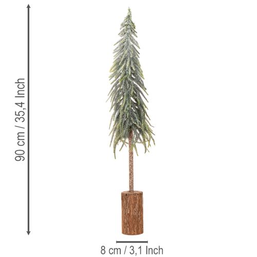 Sapin de Noël artificiel avec socle, givré, décoration hivernale, 90 cm | Floristik24.be