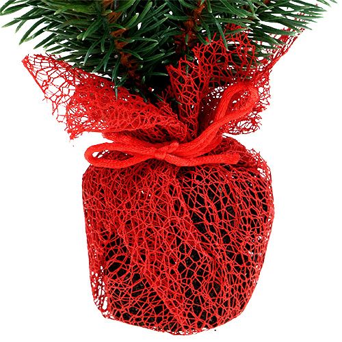 Floristik24 Sapin 32cm avec cônes et sac rouge
