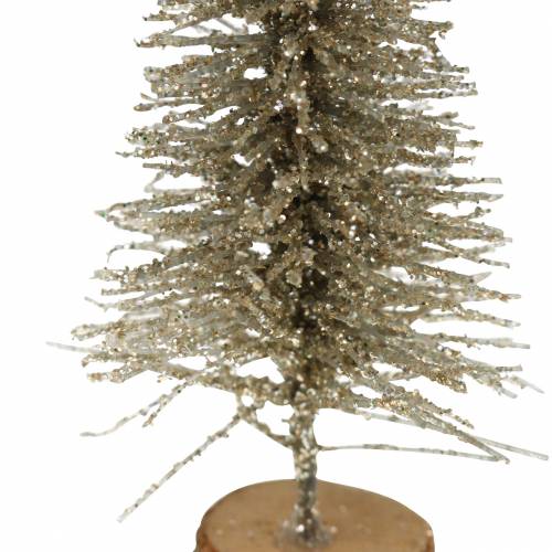 Floristik24 Sapin de Noël décoratif champagne paillettes 8cm 24 pcs