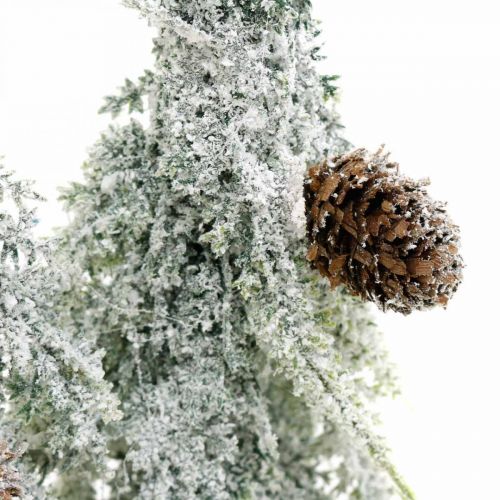 Sapins avec neige, décoration de l'Avent, forêt d'hiver L16.5cm H28cm