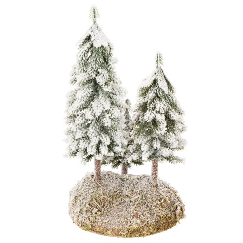 Sapins enneigés, décor hivernal artificiel pour village de Noël et décoration de table, 29 cm | Floristik24.be