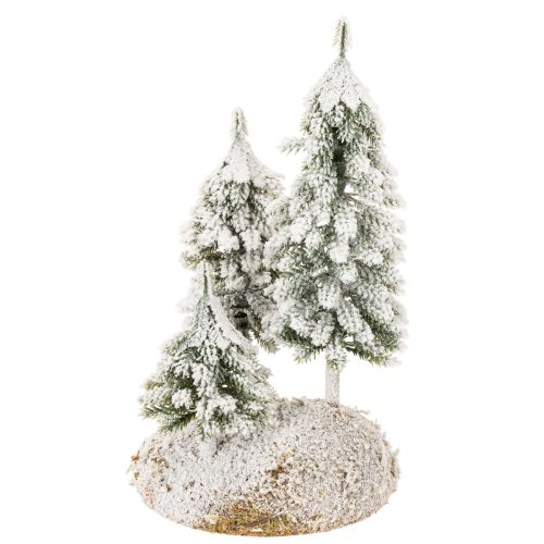 Sapins enneigés, décor hivernal artificiel pour village de Noël et décoration de table, 29 cm | Floristik24.be