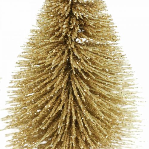 Article Décoration de table mini sapins doré décoration de Noël H7cm 6pcs