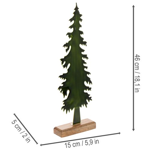Sapin de Noël décoratif sur socle en bois, décoration de table, Noël, 46 cm | Floristik24.be