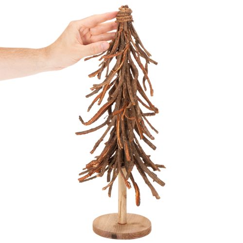 Sapin de Noël en branches de saule sur un socle en bois, 48 cm | Floristik24.be